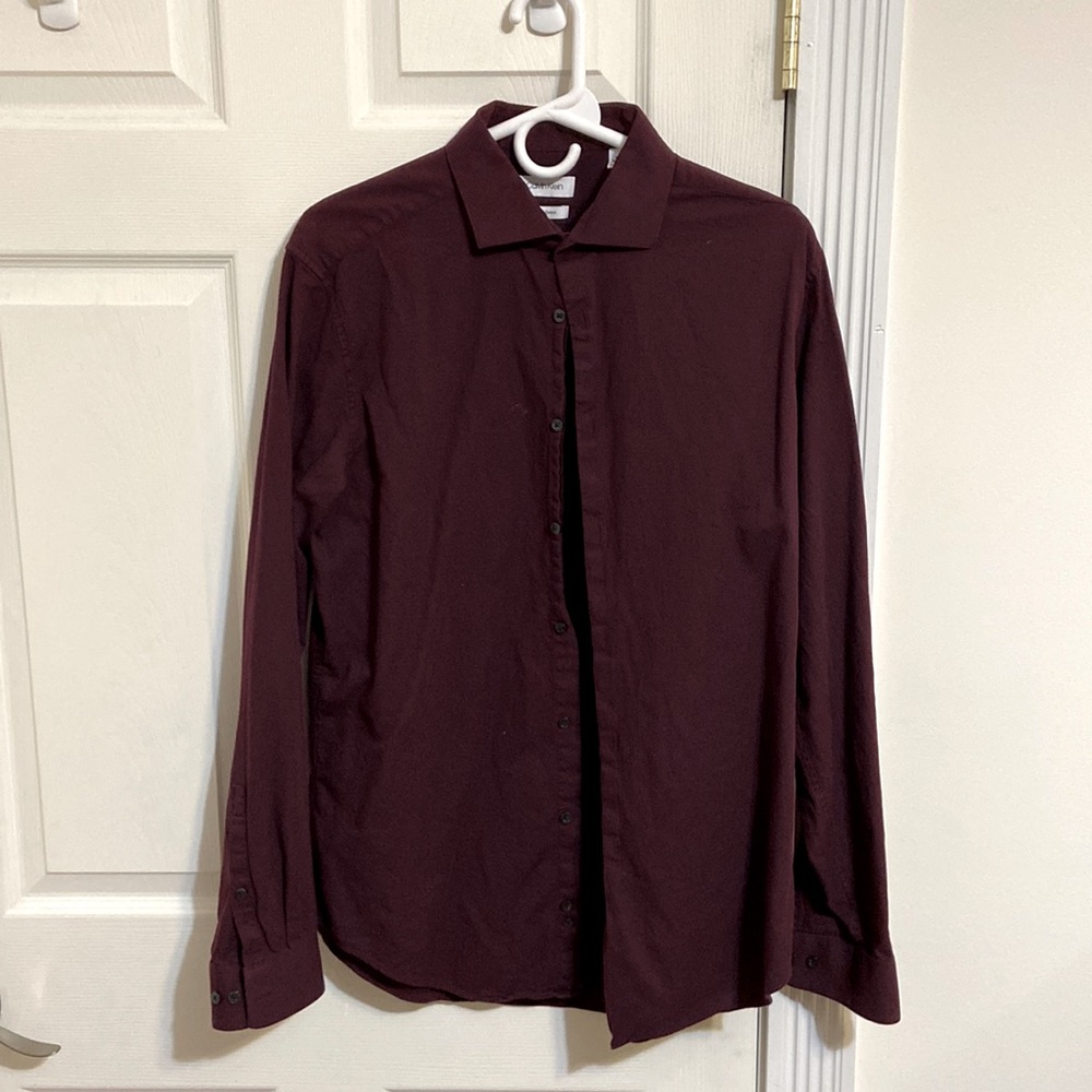 Burgundy Calvin Klein dress shirt